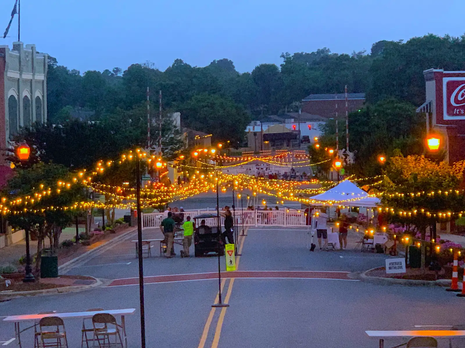 Friday Night Live street festival on Main Street in downtown Belmont, NC