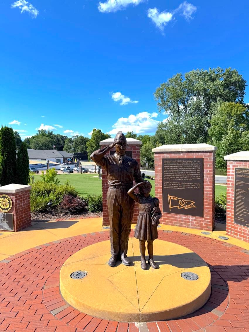 Veterans memorial statue in Cramerton, NC